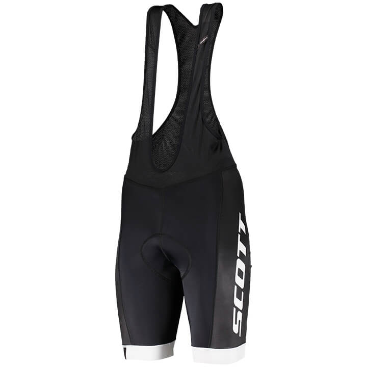 Fahrradhosen Herren SCOTT kurze Trägerhose RC Team weiß schwarz