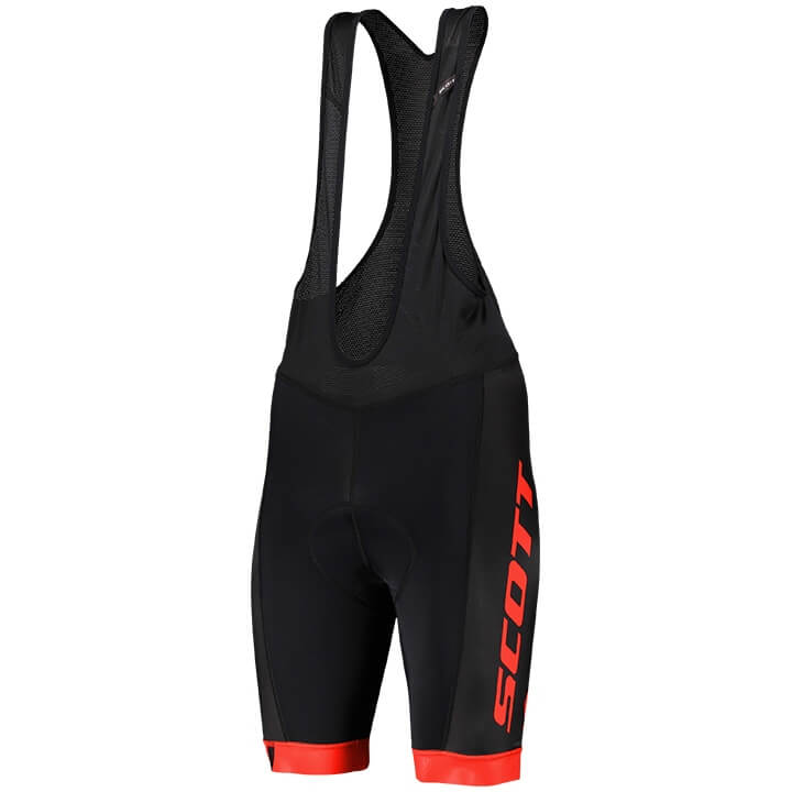 Fahrradhosen SCOTT kurze Trägerhose RC Team schwarz rot