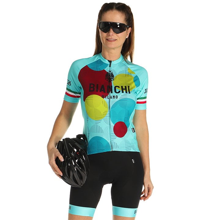 Fahrradhosen + Trikot BIANCHI MILANO Damen-Set (2 Teile) Ancipa grün bunt