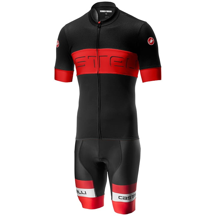 Fahrradhosen + Trikot CASTELLI Set (2 Teile) Prologo VI schwarz rot