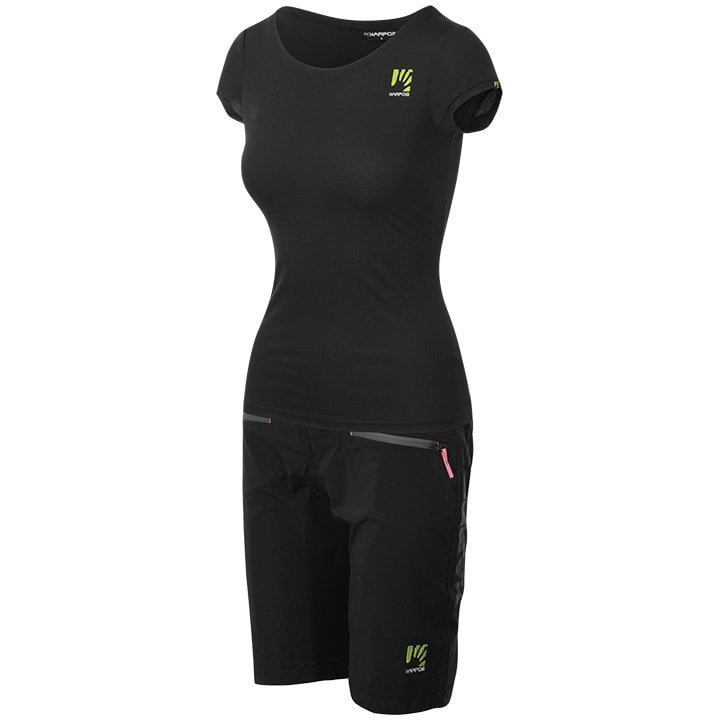 Fahrradhosen + Trikot KARPOS Damen-Set (2 Teile) Val Federia schwarz