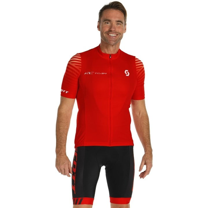 Fahrradhosen + Trikot SCOTT Set (2 Teile) RC Team 10 weiß rot