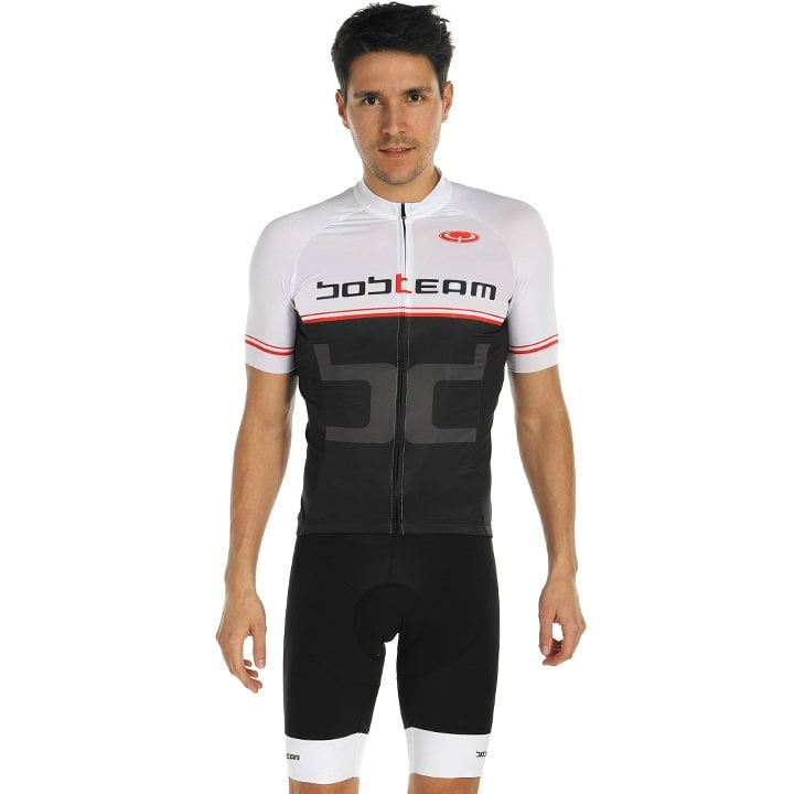 Fahrradhosen + Trikot Sommer BOBTEAM Set (2 Teile) Stupendo weiß schwarz