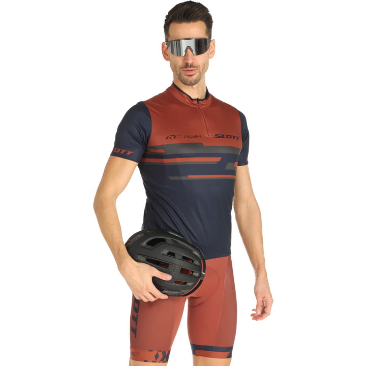 Fahrradhosen + Trikot Sommer SCOTT Set (2 Teile) RC Team 20 blau orange