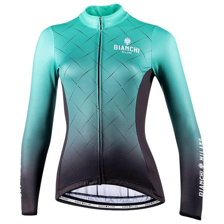 Radtrikot BIANCHI MILANO Damen Langarmtrikot Serino schwarz grün