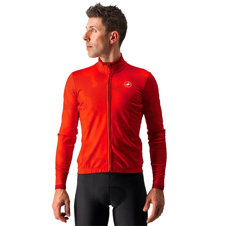 Radtrikot CASTELLI Langarmtrikot Pericolo rot