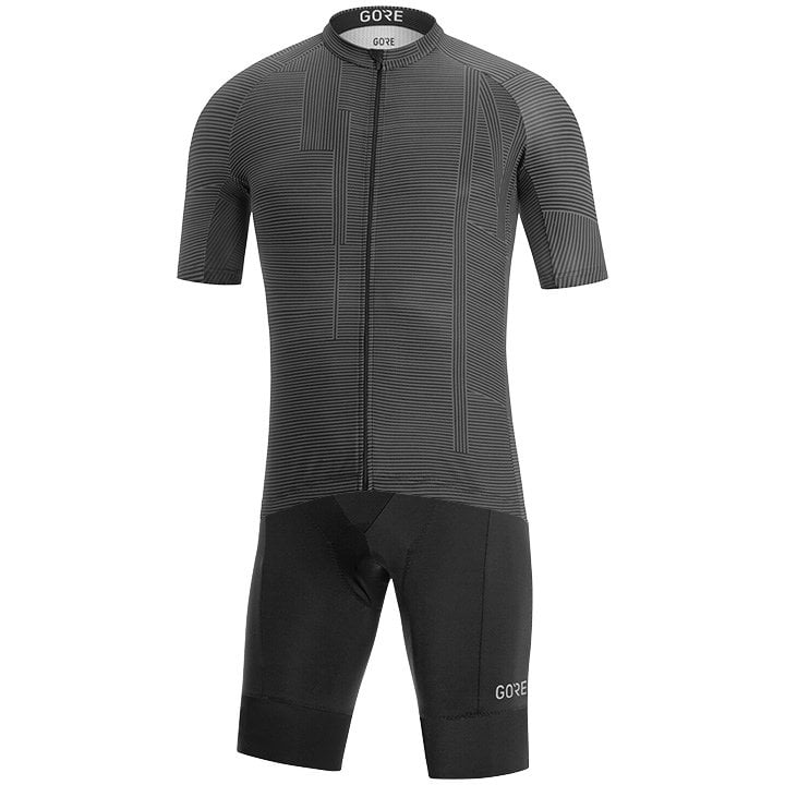 Radtrikot + Fahrradhosen GORE WEAR Set (2 Teile) GORE C3 Line Brand grau schwarz