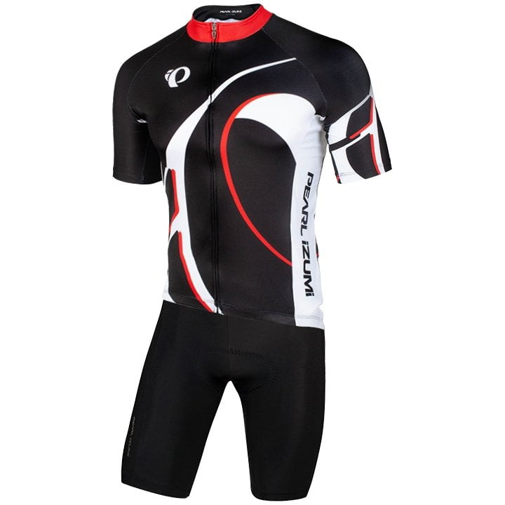 Radtrikot + Fahrradhosen PEARL IZUMI Set (2 Teile) Elite Pursuit LTD weiß schwarz rot