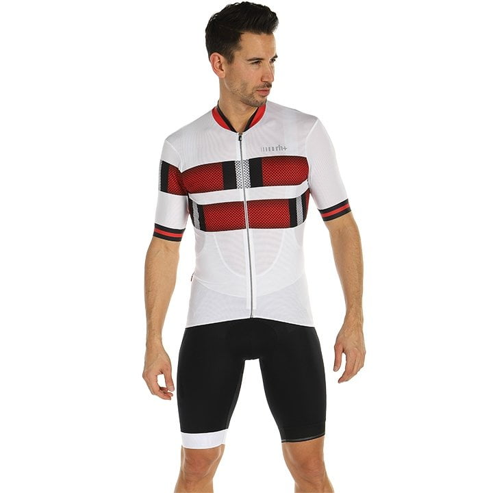 Radtrikot + Fahrradhosen RH+ Set (2 Teile) Snake weiß rot