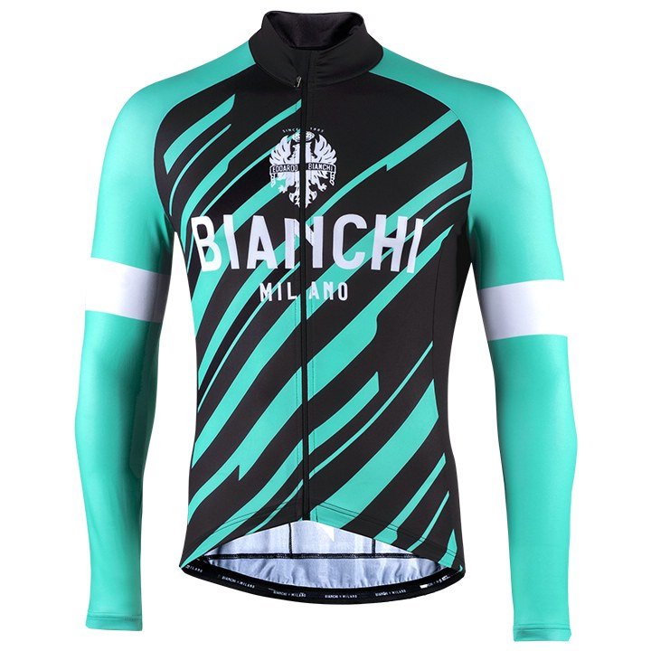 Radtrikot Herren BIANCHI MILANO Langarmtrikot Bianzone schwarz grün