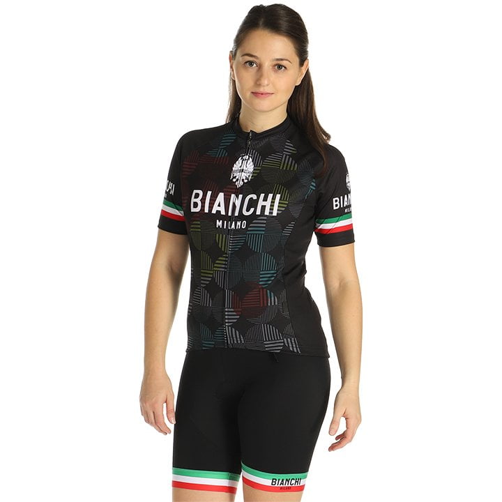 Radtrikot + Hosen BIANCHI MILANO Damen-Set (2 Teile) Ancipa schwarz bunt