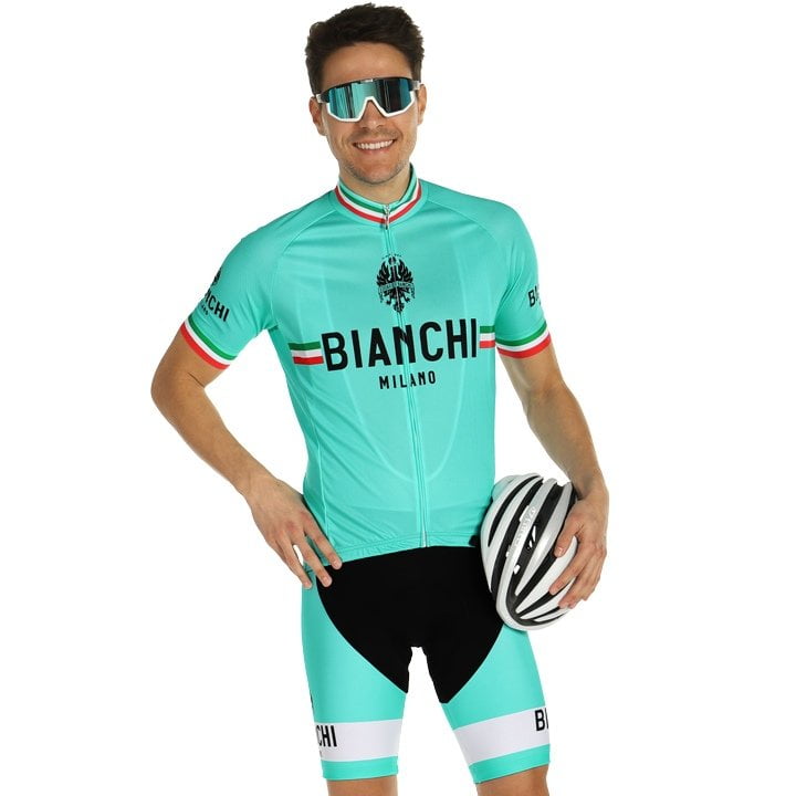 Radtrikot + Hosen BIANCHI MILANO Set (2 Teile) Isalle grün