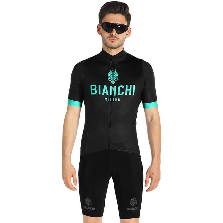 Radtrikot + Hosen BIANCHI MILANO Set (2 Teile) Levane schwarz