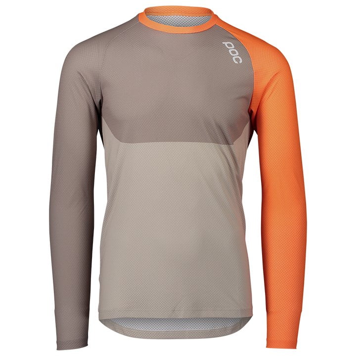 Radtrikot POC Langarm-Bikeshirt Pure grau orange