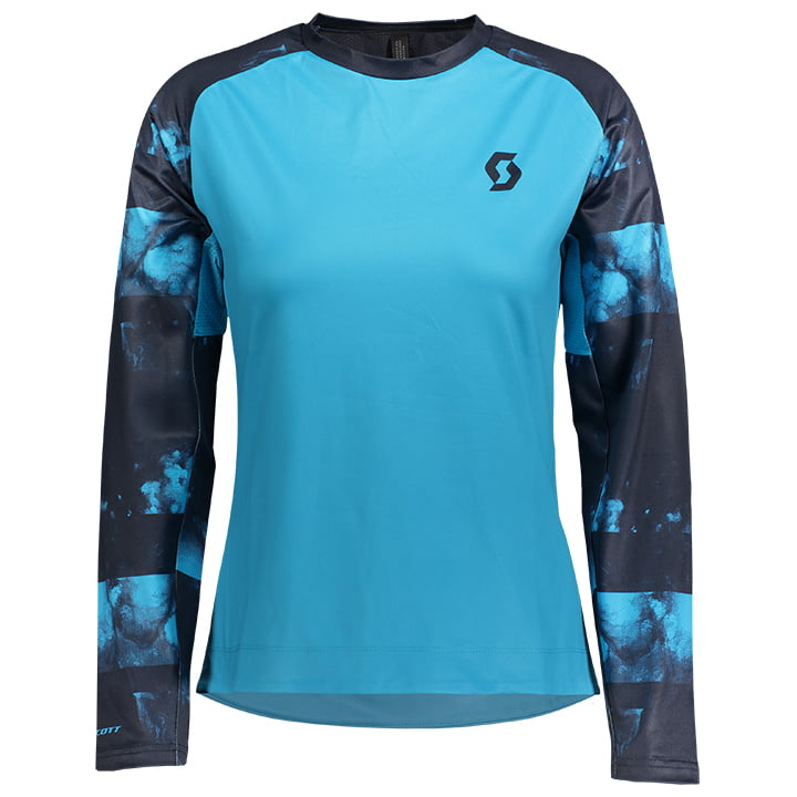 Radtrikot SCOTT Damen Langarm-Bikeshirt Trail Storm blau