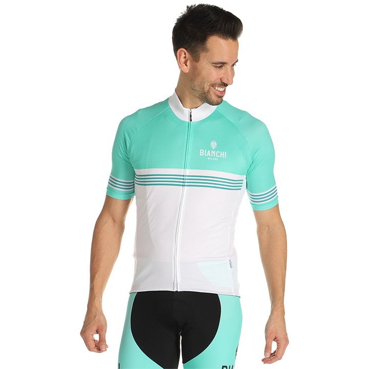 Radtrikots BIANCHI MILANO Kurzarmtrikot Prizzi weiß grün