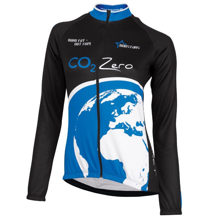 Radtrikots BOBSTARS Frauen Langarmtrikot CO2 Zero schwarz blau