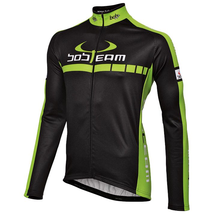 Radtrikots BOBTEAM Langarmtrikot Colors schwarz grün