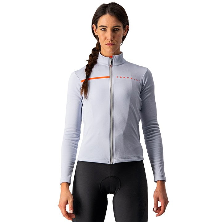 Radtrikots CASTELLI Damen Langarmtrikot Sinergia 2 grau silber