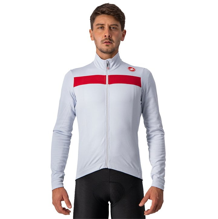 Radtrikots CASTELLI Langarmtrikot Puro 3 grau silber