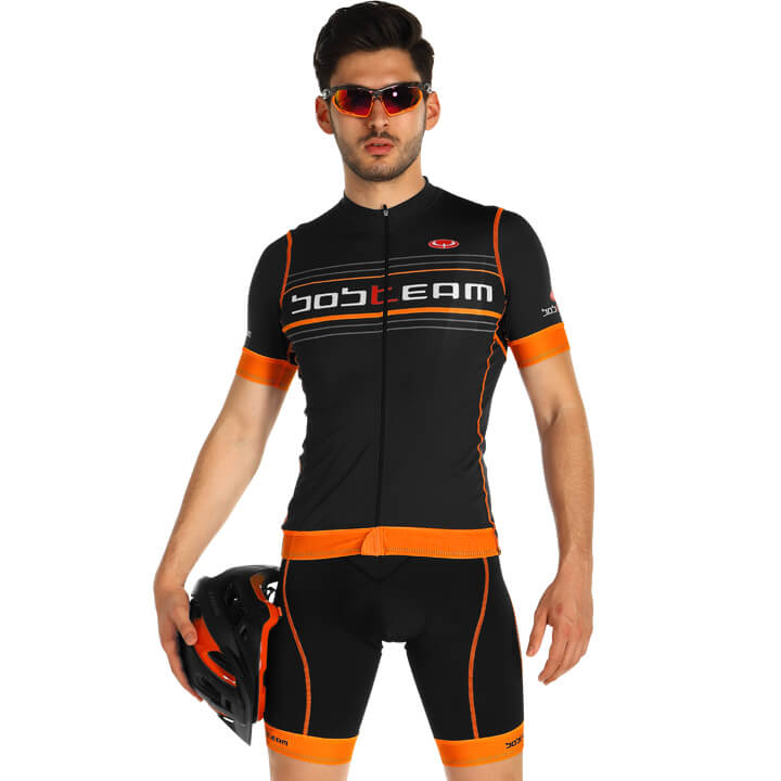 Radtrikots + Hosen BOBTEAM Set (2 Teile) Scatto neonorange schwarz