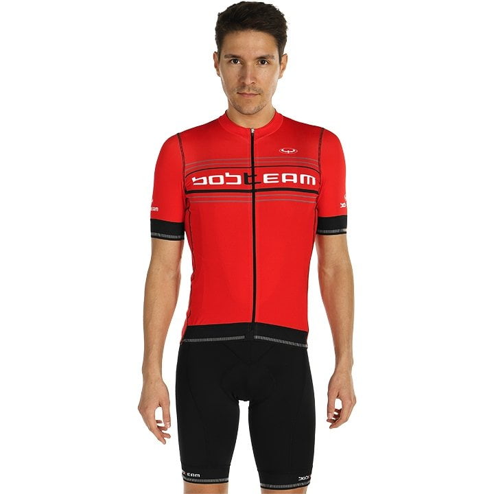 Radtrikots + Hosen Sommer BOBTEAM Set (2 Teile) Scatto schwarz rot