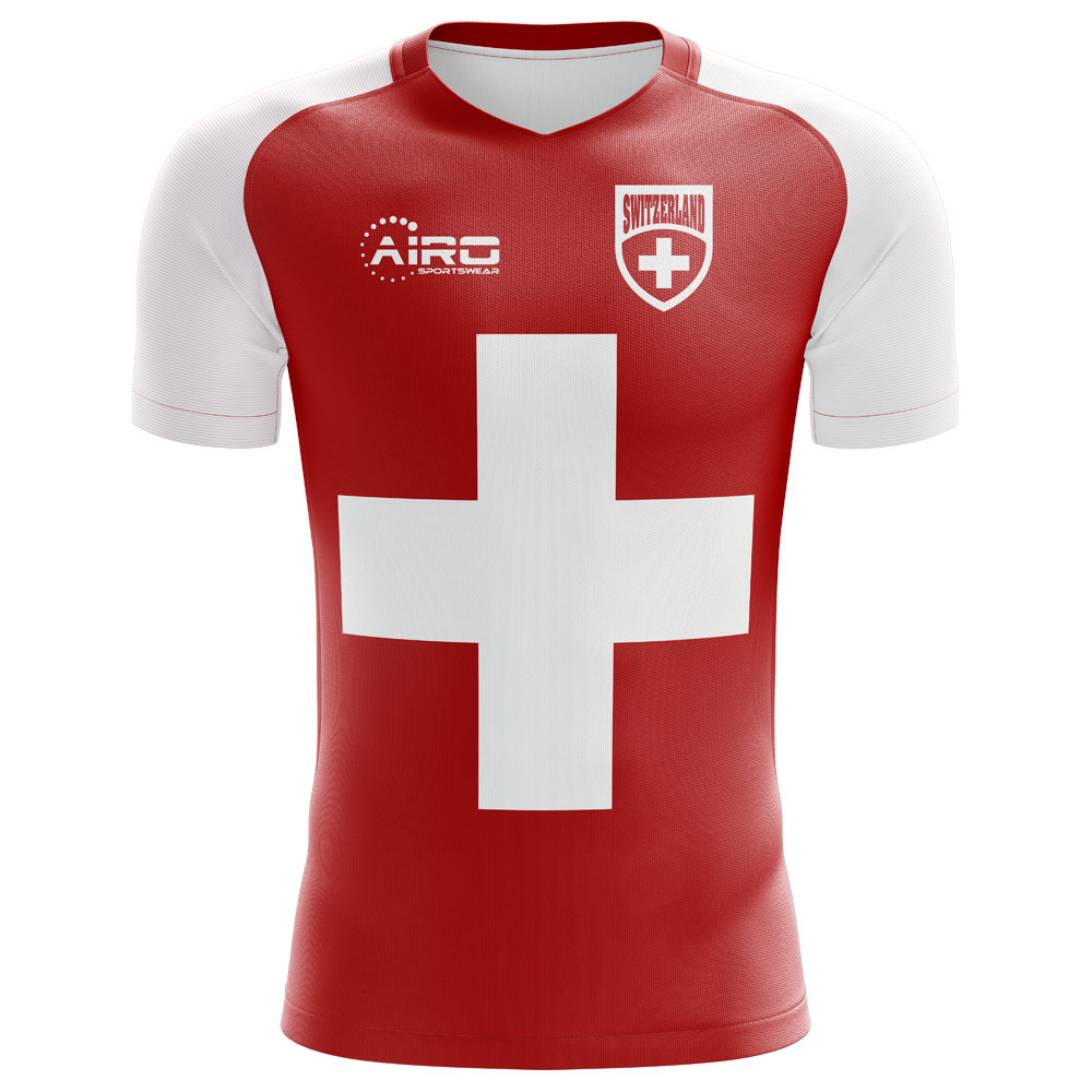 2020-2021 Schweiz-Flaggen-Konzept-Fußballtrikot – kleine Jungen