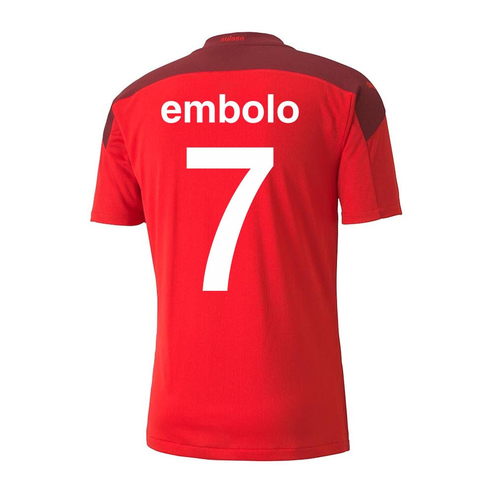 2020-2021 Schweiz Heim Puma Fußballtrikot Kinder (EMBOLO 7)