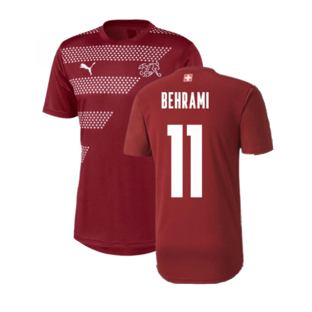 2020-2021 Schweiz Stadiontrikot Granatapfel (BEHRAMI 11)