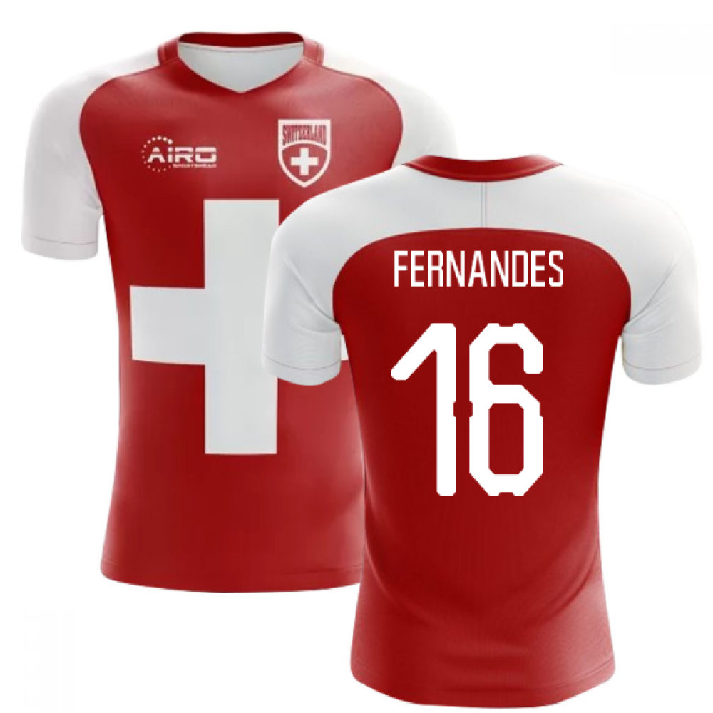 2022-2023 Schweiz Flag Konzept-Fußballtrikot (Fernandes 16) - Kinder