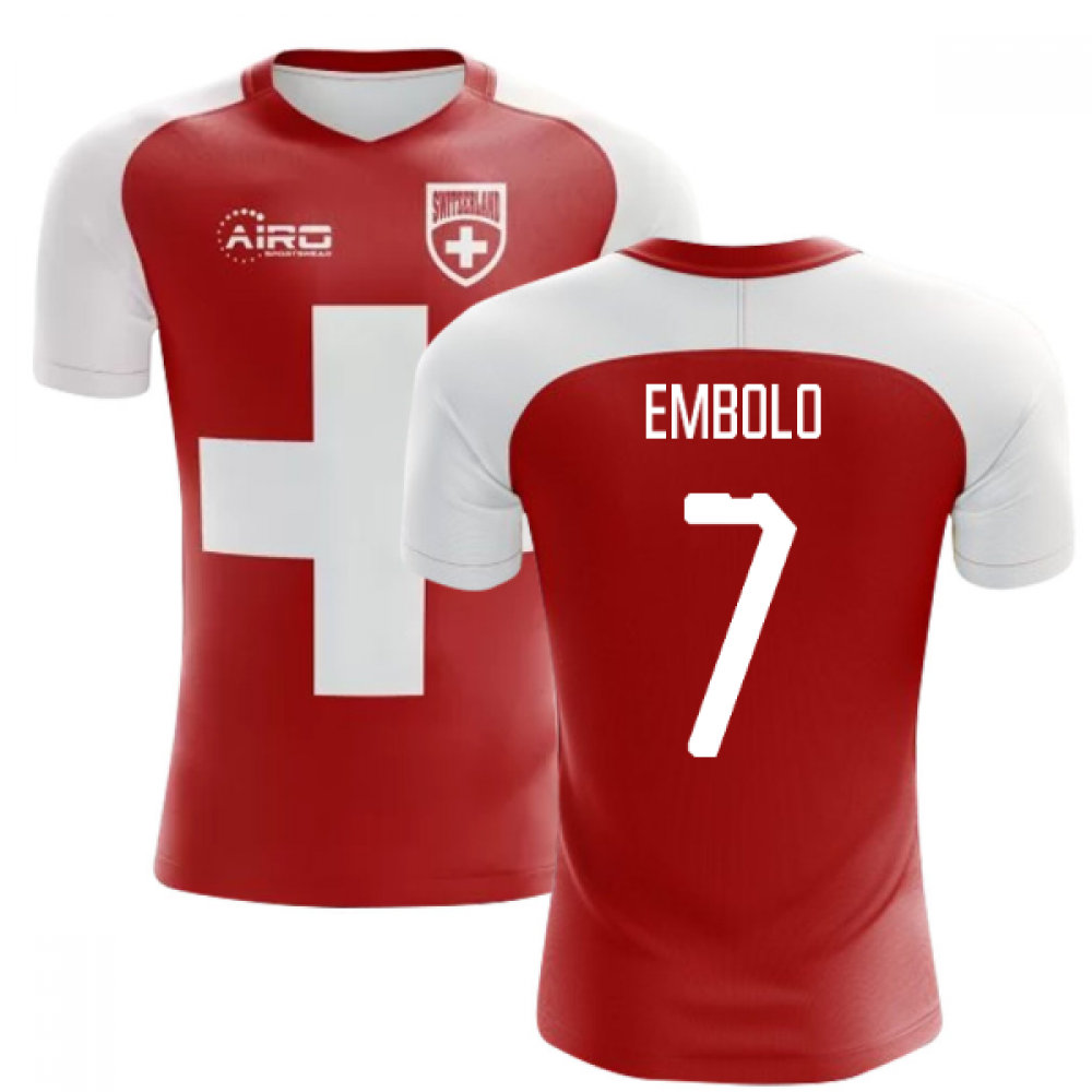 2022-2023 Schweiz-Flaggen-Konzept-Fußballtrikot (Embolo 7)