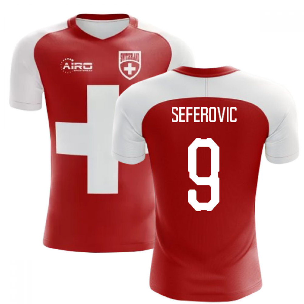 2022-2023 Schweiz-Flaggen-Konzept-Fußballtrikot (Seferovic 9)