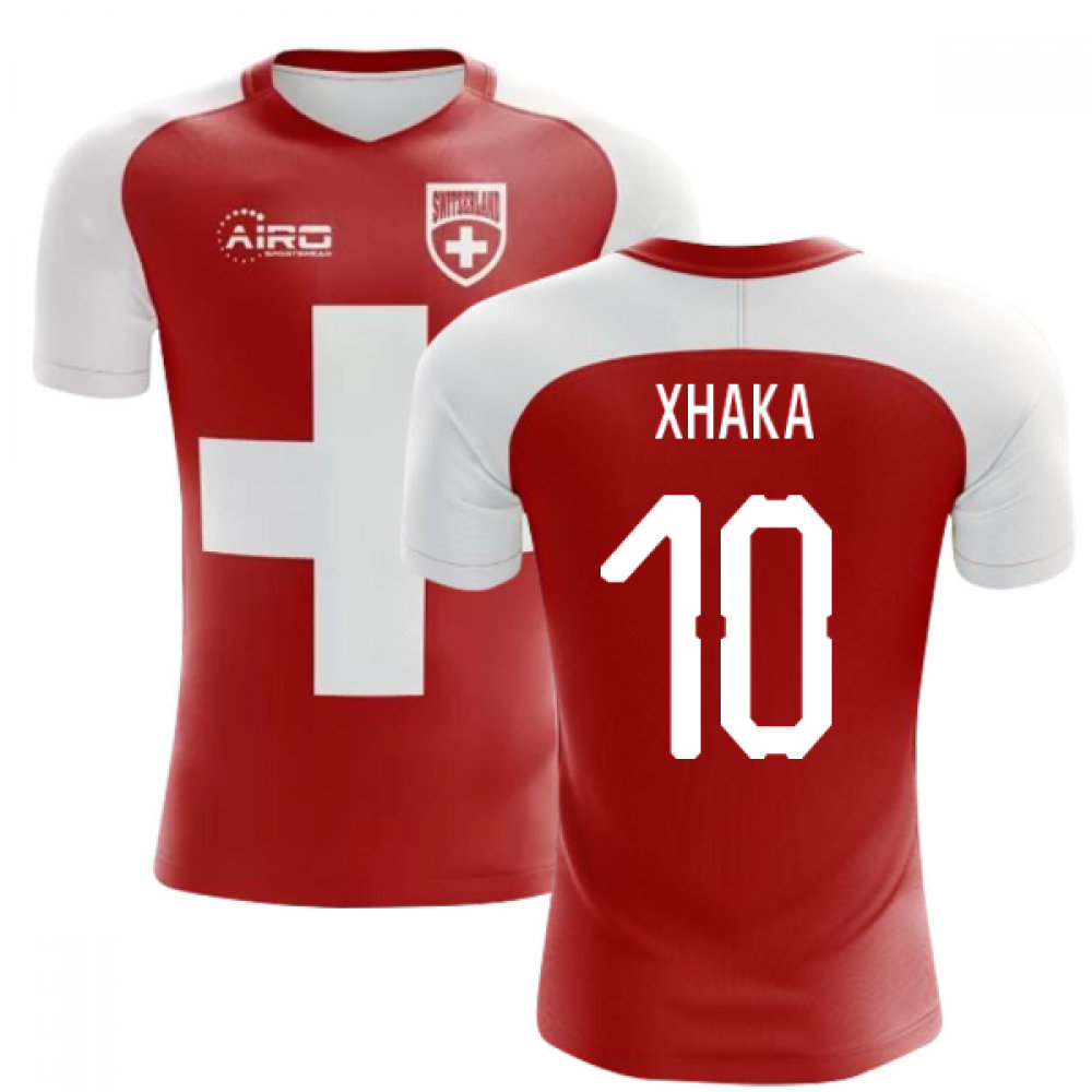 2022-2023 Schweiz-Flaggenkonzept-Fußballtrikot (Xhaka 10)