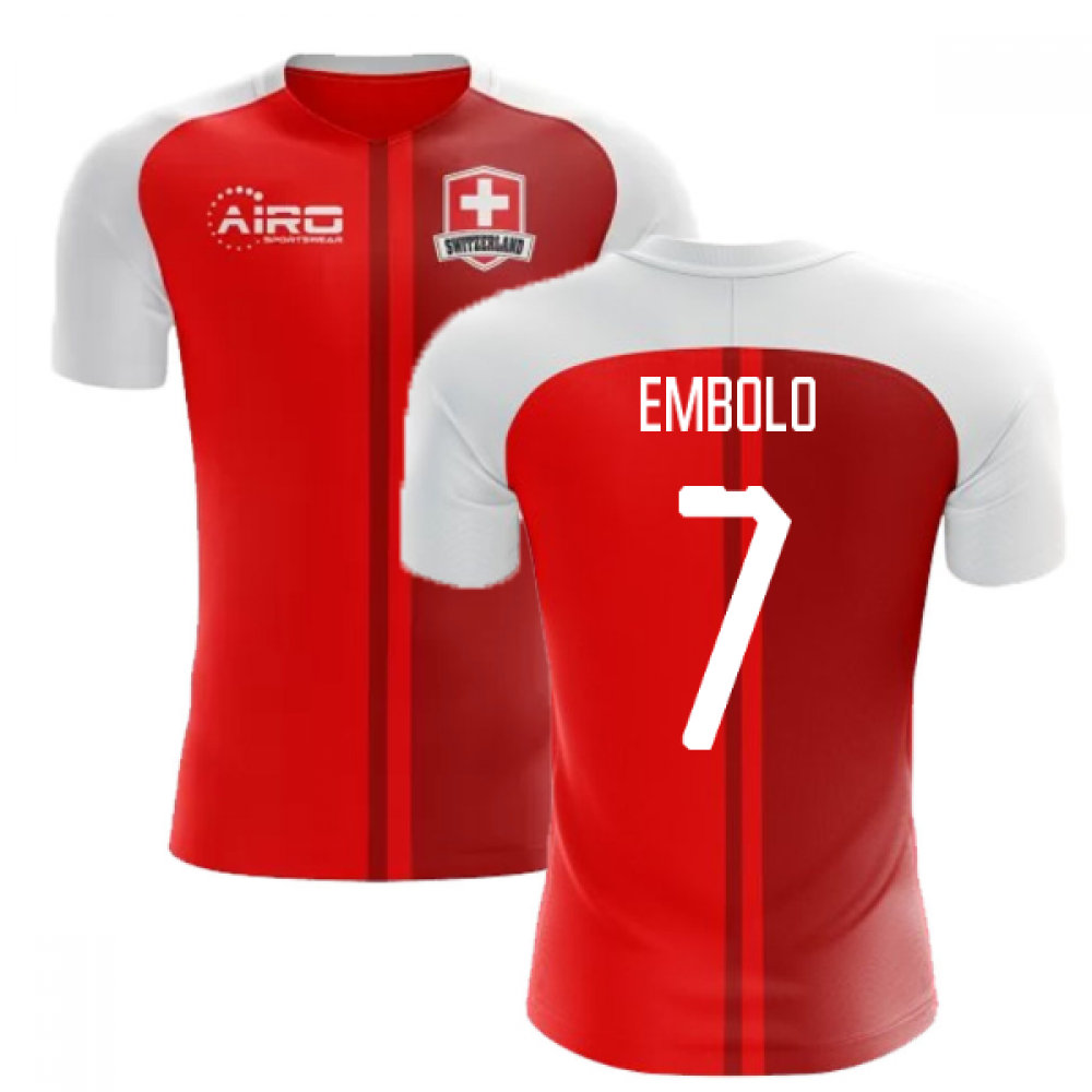 2022-2023 Schweiz Heimkonzept-Fußballtrikot (Embolo 7)