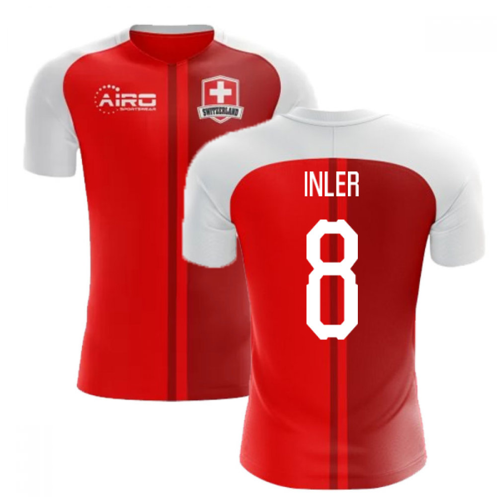 2022-2023 Schweiz Heimkonzept-Fußballtrikot (Inler 8)