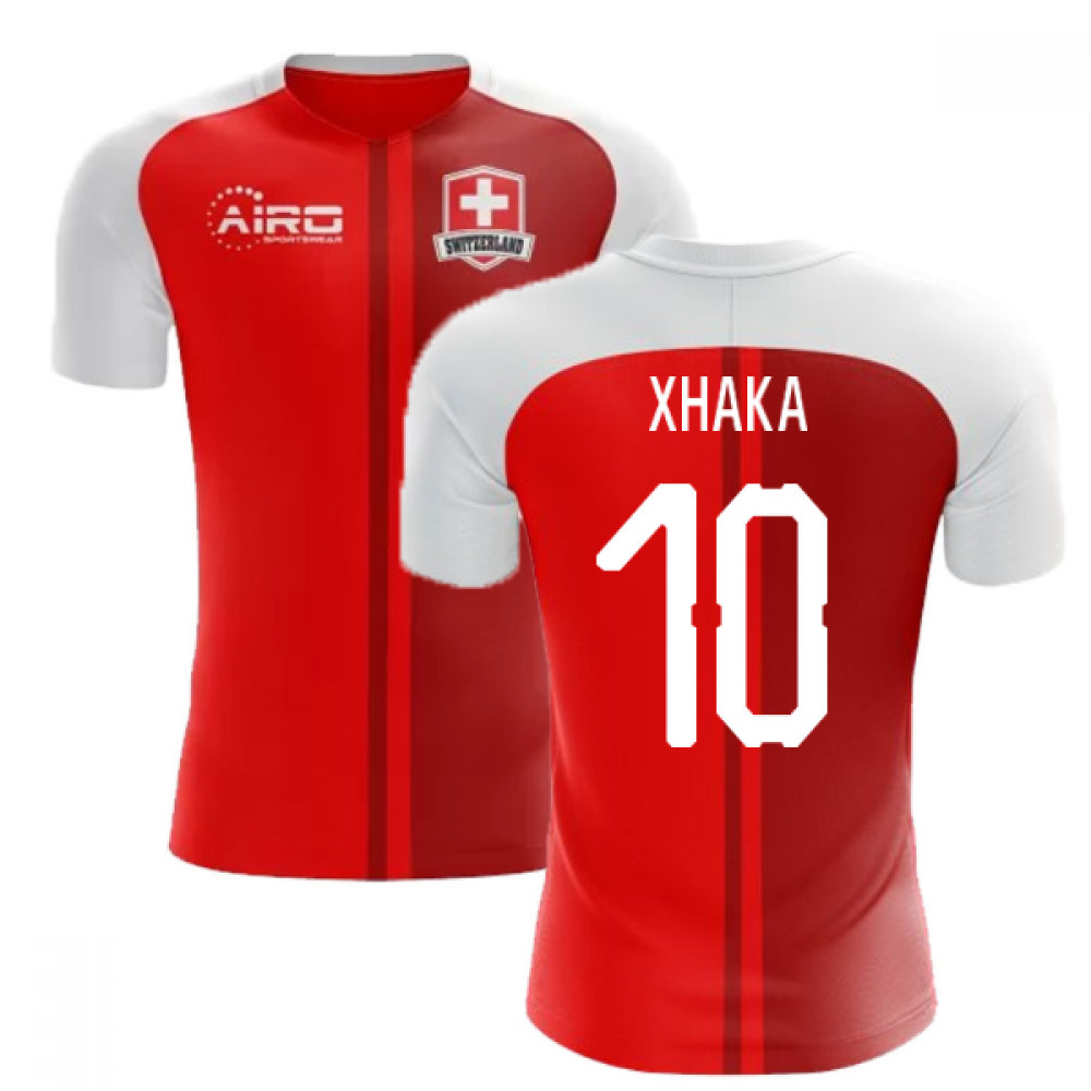 2022-2023 Schweiz Heimkonzept-Fußballtrikot (Xhaka 10)