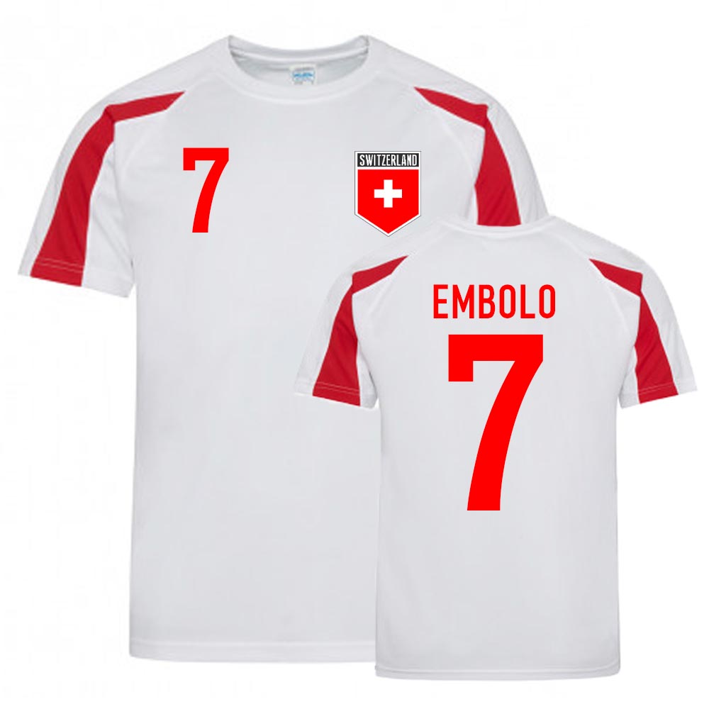 Breel Embolo Schweiz Trainingstrikot (Weiß-Rot)