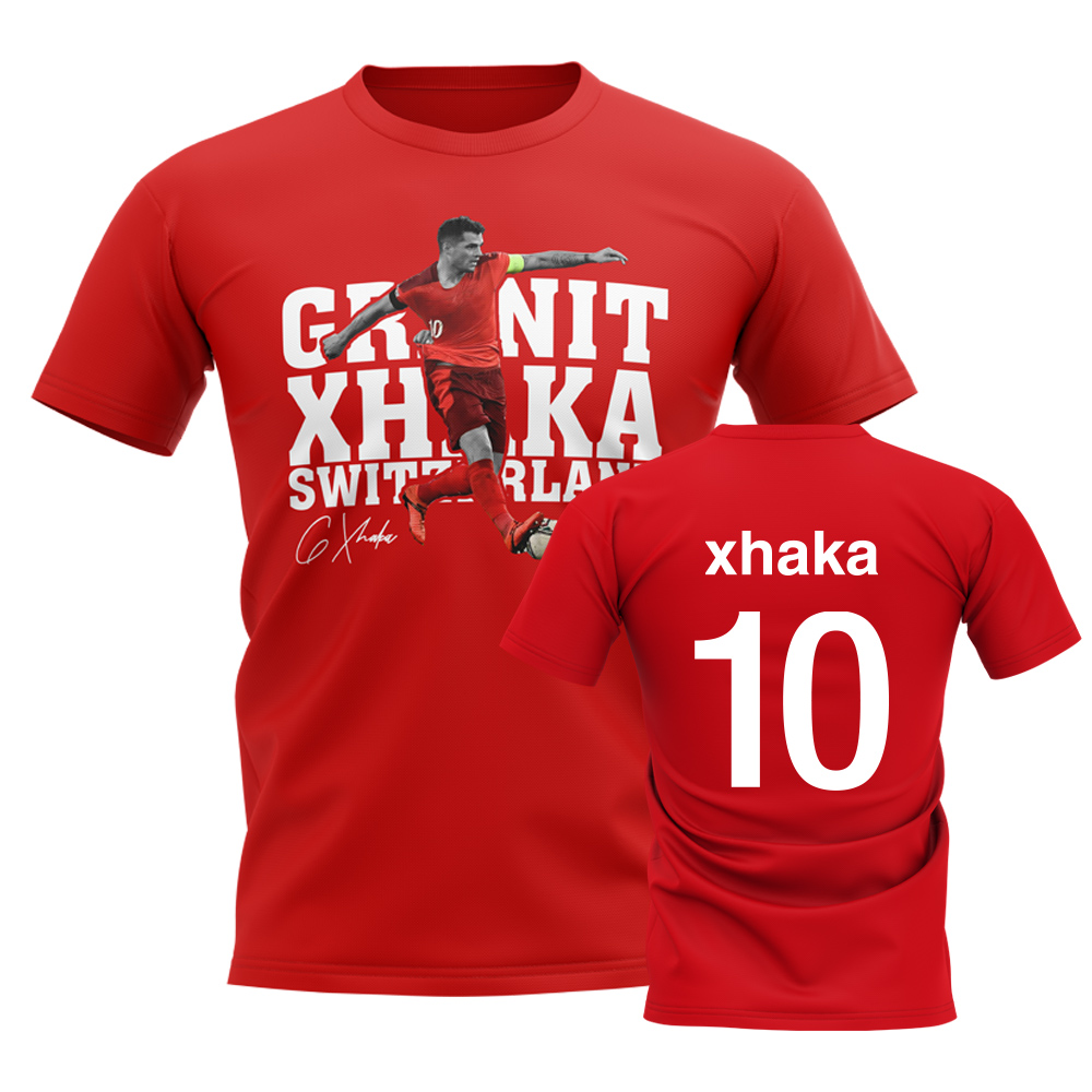 Granit Xhaka Schweiz Spieler T-Shirt Rot