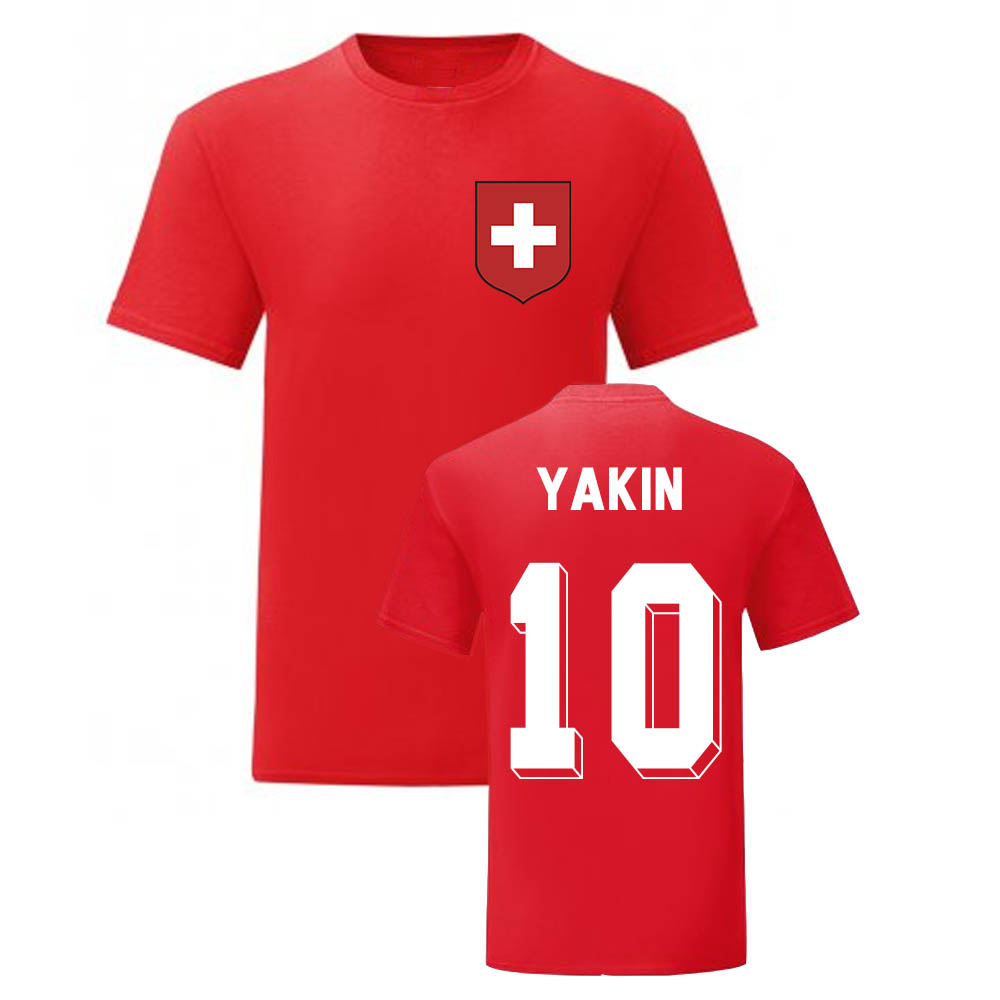 Hakin Yakin Switzerland National Hero T-Shirt Rot