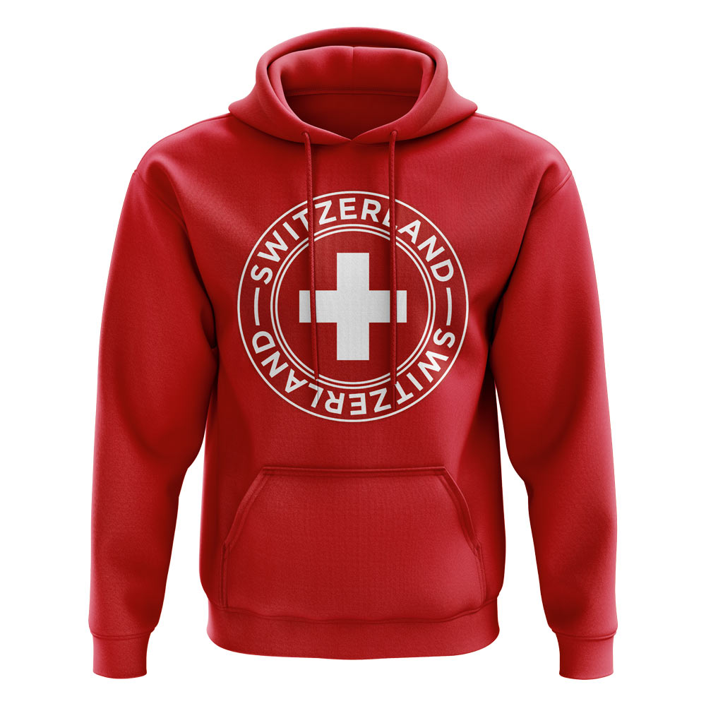 Hoodie mit Schweiz-Fußballabzeichen Rot