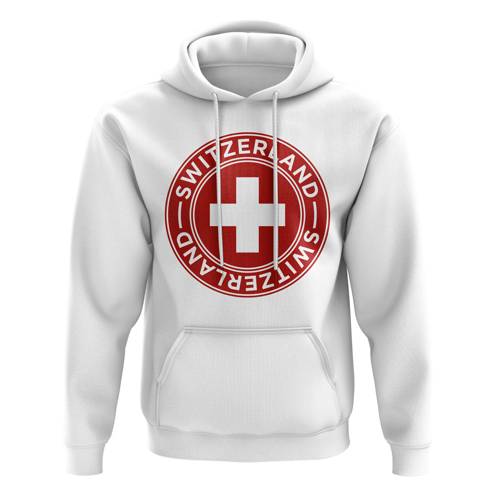 Hoodie mit Schweiz-Fußballabzeichen Weiß
