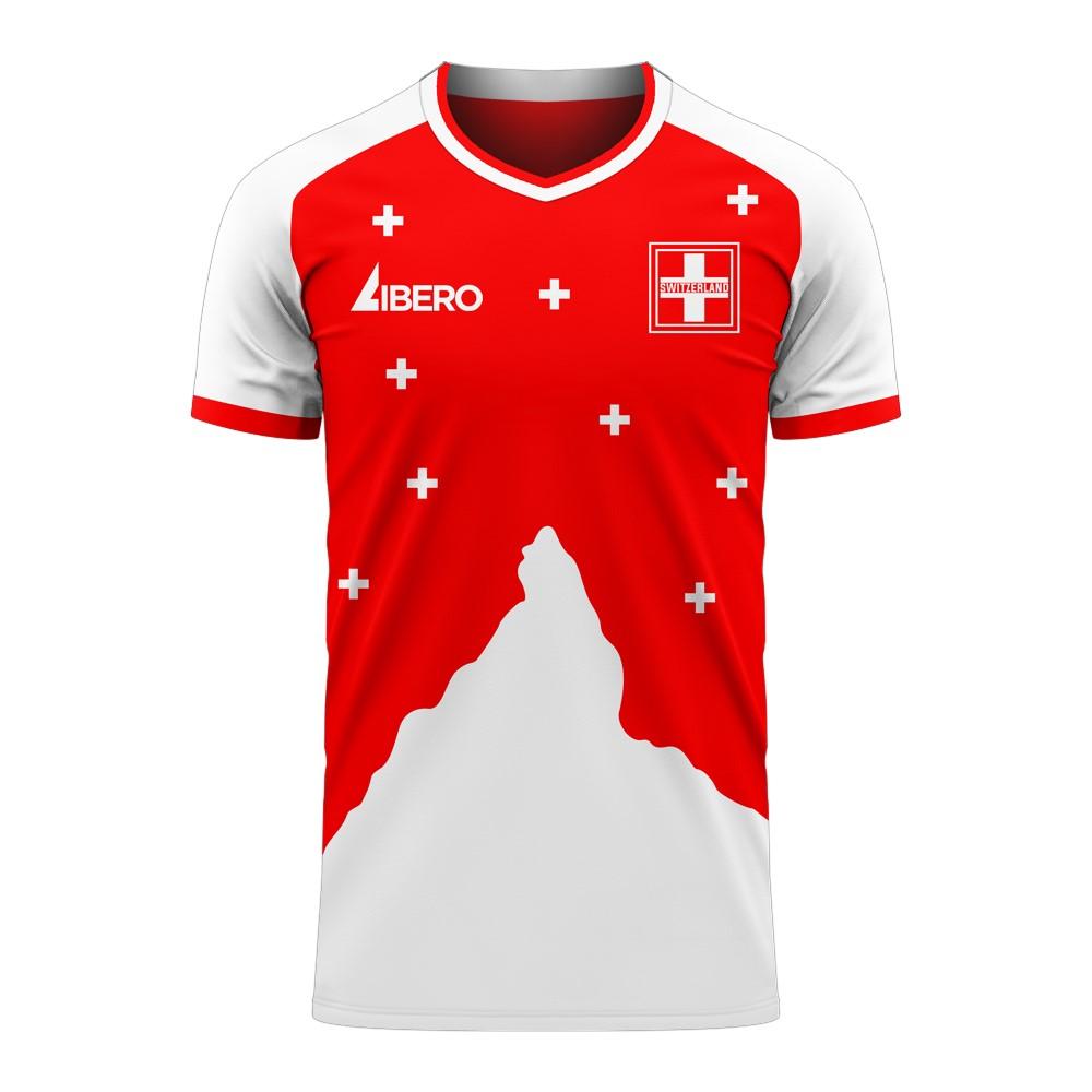 Schweiz 2020-2021 Heim Concept Football Kit (Libero) – Kleine Jungen
