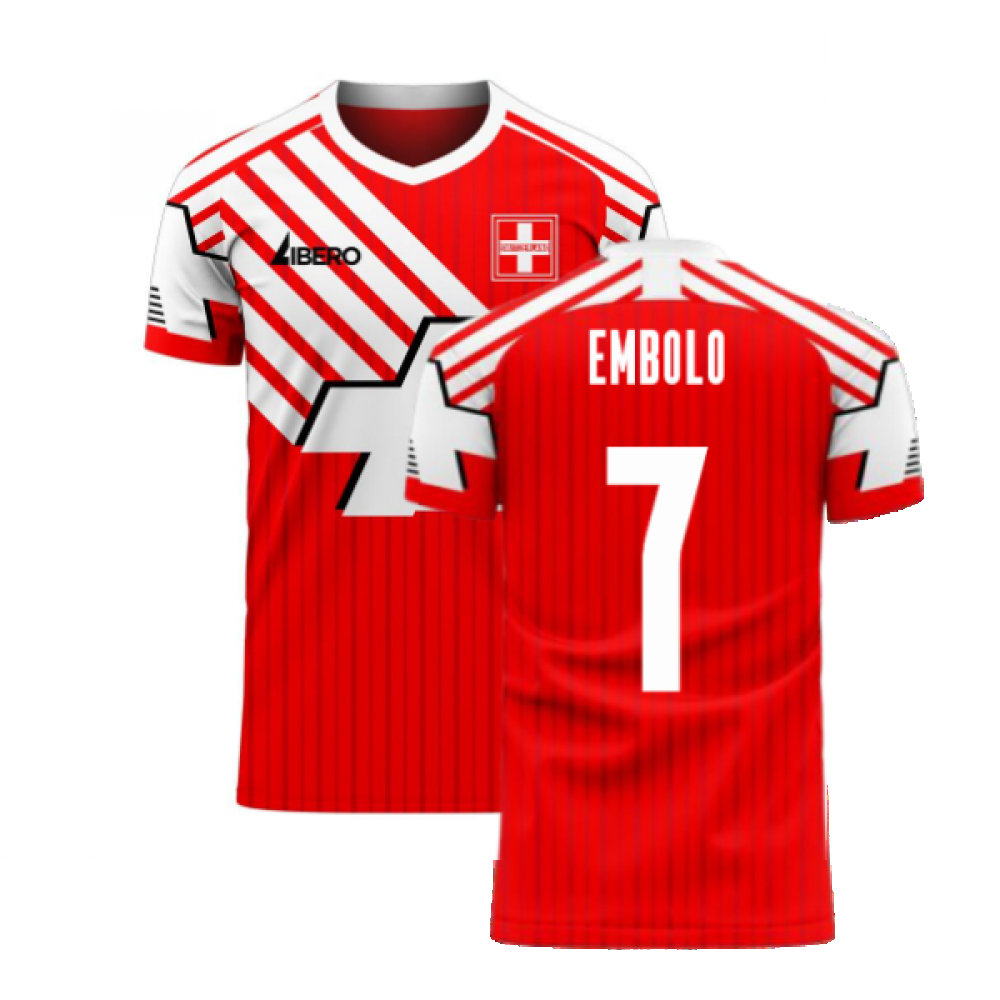 Schweiz 2020-2021 Retro Concept Football Kit Libero (EMBOLO 7)