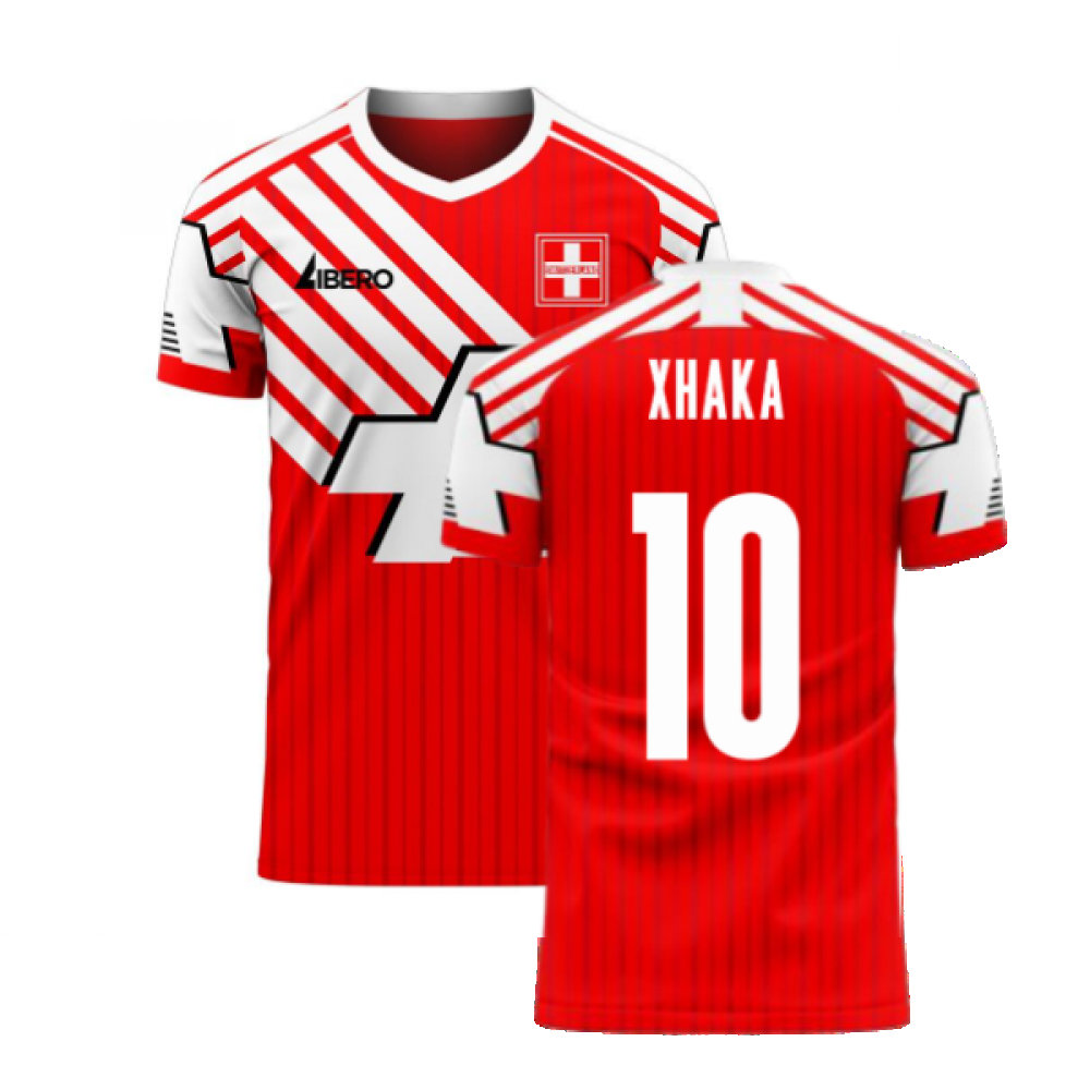 Schweiz 2020-2021 Retro Concept Football Kit Libero (XHAKA 10)