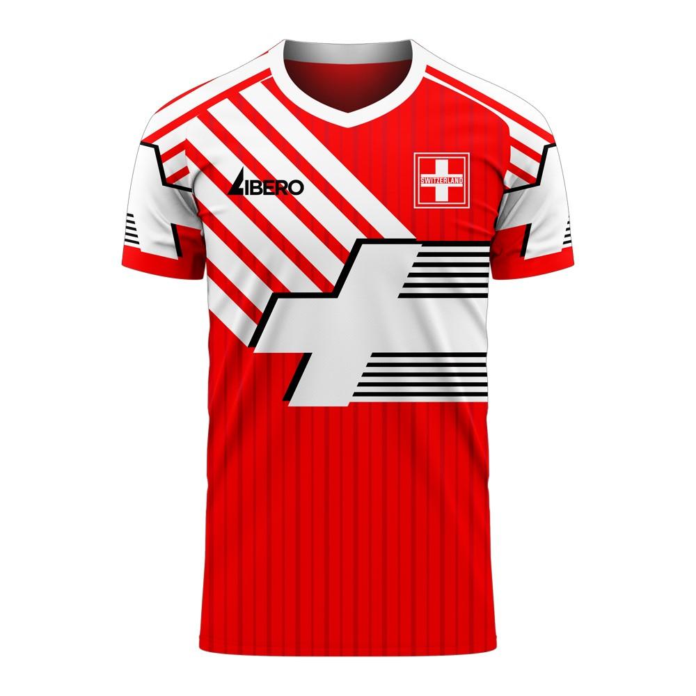 Schweiz 2020-2021 Retro-Konzept-Fußballtrikot Libero