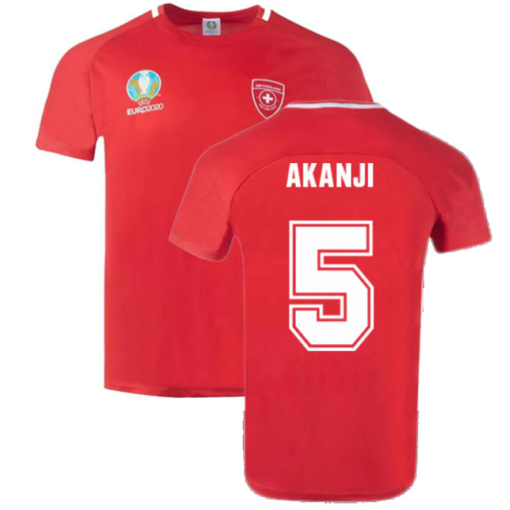 Schweiz 2022 Polyester T-Shirt Rot (AKANJI 5)