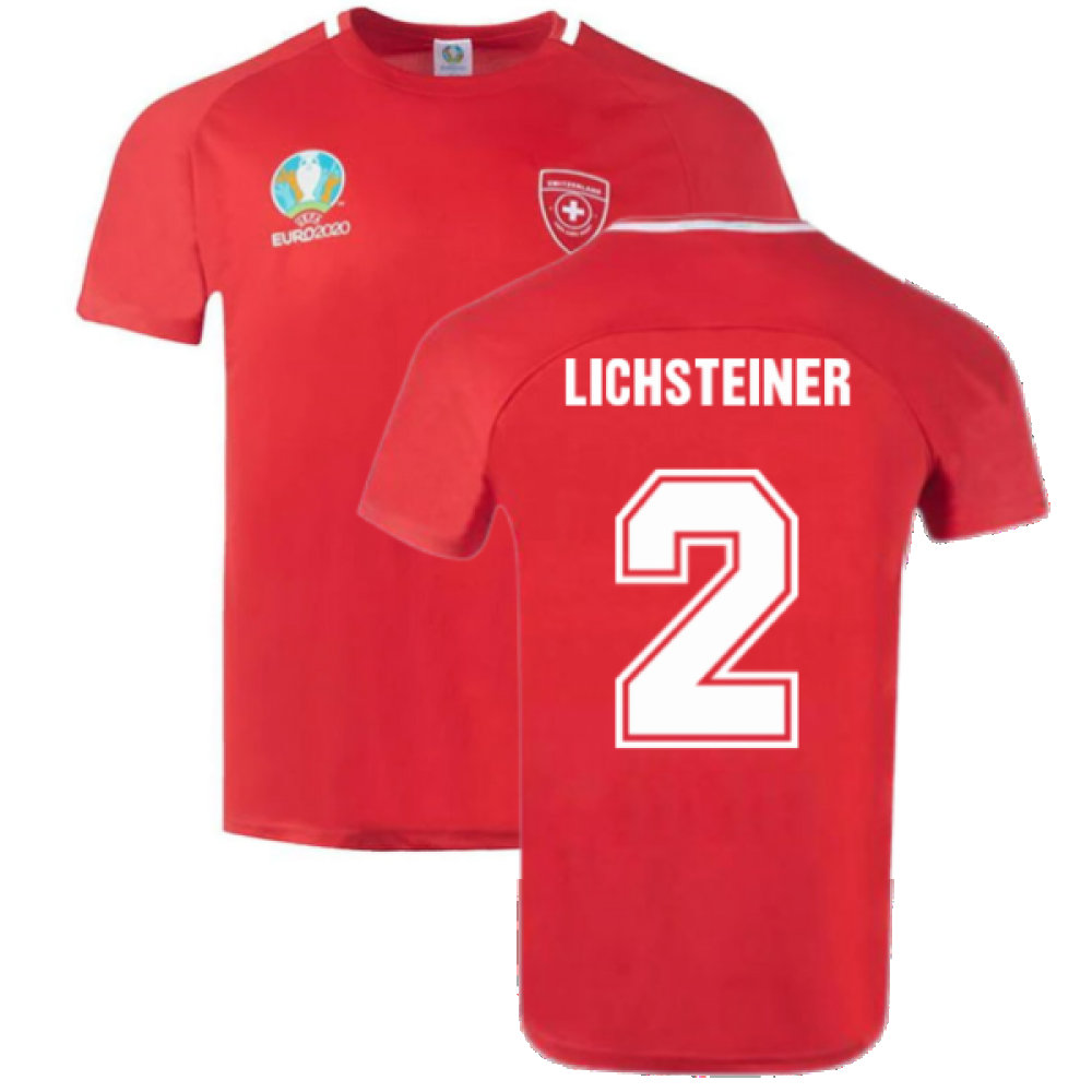 Schweiz 2022 Polyester T-Shirt Rot (LICHSTEINER 2)