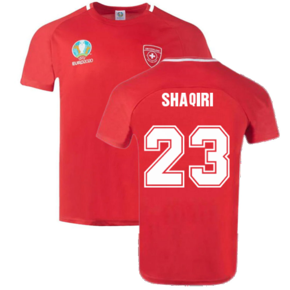 Schweiz 2022 Polyester T-Shirt Rot (SHAQIRI 23)