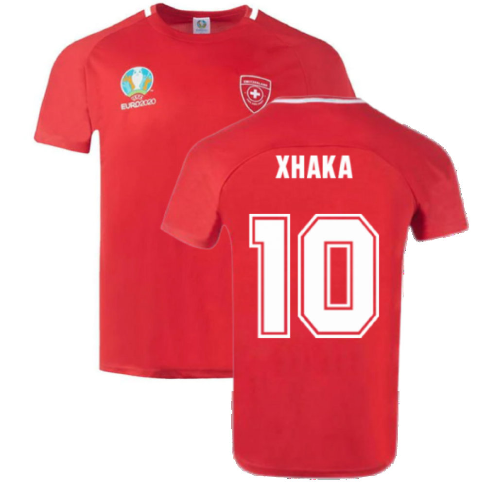 Schweiz 2022 Polyester T-Shirt Rot (XHAKA 10)