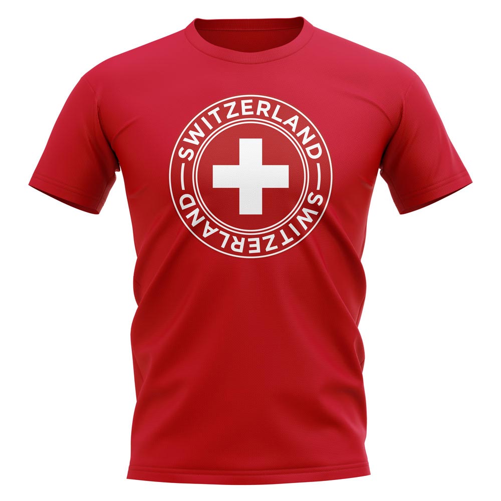 Schweiz-Fußballabzeichen-T-Shirt Rot